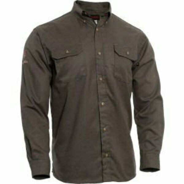 National Safety Apparel TECGEN Select Flame Resistant Work Shirt, L-LN, Gray,  TCG01150220